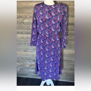 Liz Claiborne Vintage Floral Cotton Dress Size 8 — Cottagecore / Prairiecore